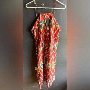 Anthropologie Vibrant Ikat Pattern Dress